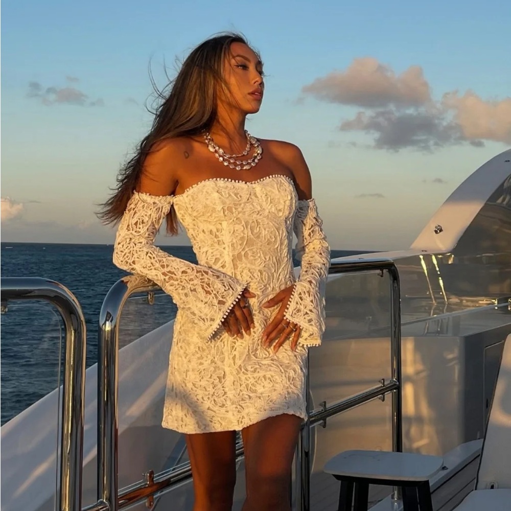 White Lace Mini Dress